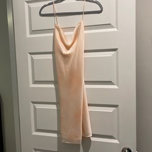 Cowel-neck slip tie dye dress